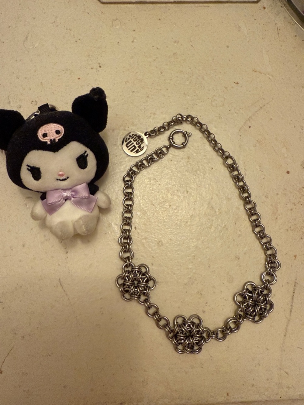 Silver Floral Chainlink Necklace